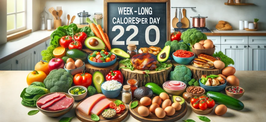 Кето-диета на неделю на 2200 калорий в день