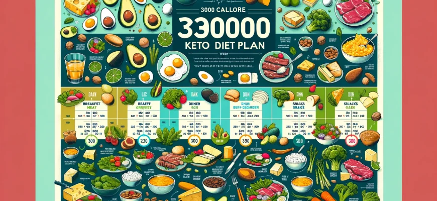 Кето-диета на неделю на 3000 калорий в день